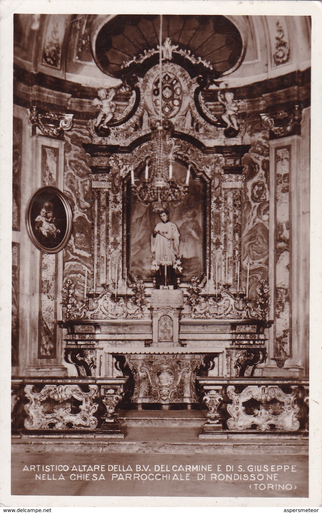 ARTISTICO ALTARE DELLA B.V.DEL CARMINE E DI S.GIUSEPPE CIRCA1950s TBE ITALY/ITALIE-BLEUP - Chiese E Cattedrali