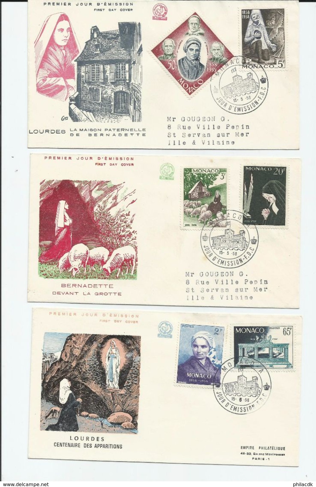 MONACO - RARE- DONT 1951-BEAU LOT D ENVELOPPES RECOMMANDEES ET 1ER JOUR/CARTES 1ER JOURS/ENTIERS - VOIR SCANNS