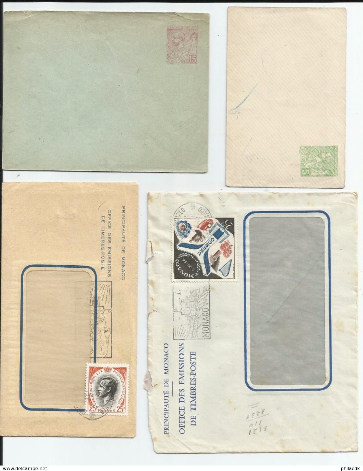 MONACO - RARE- DONT 1951-BEAU LOT D ENVELOPPES RECOMMANDEES ET 1ER JOUR/CARTES 1ER JOURS/ENTIERS - VOIR SCANNS