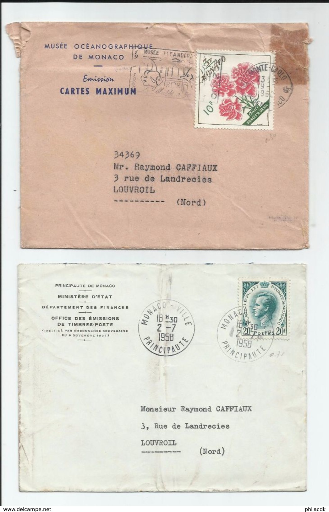 MONACO - RARE- DONT 1951-BEAU LOT D ENVELOPPES RECOMMANDEES ET 1ER JOUR/CARTES 1ER JOURS/ENTIERS - VOIR SCANNS