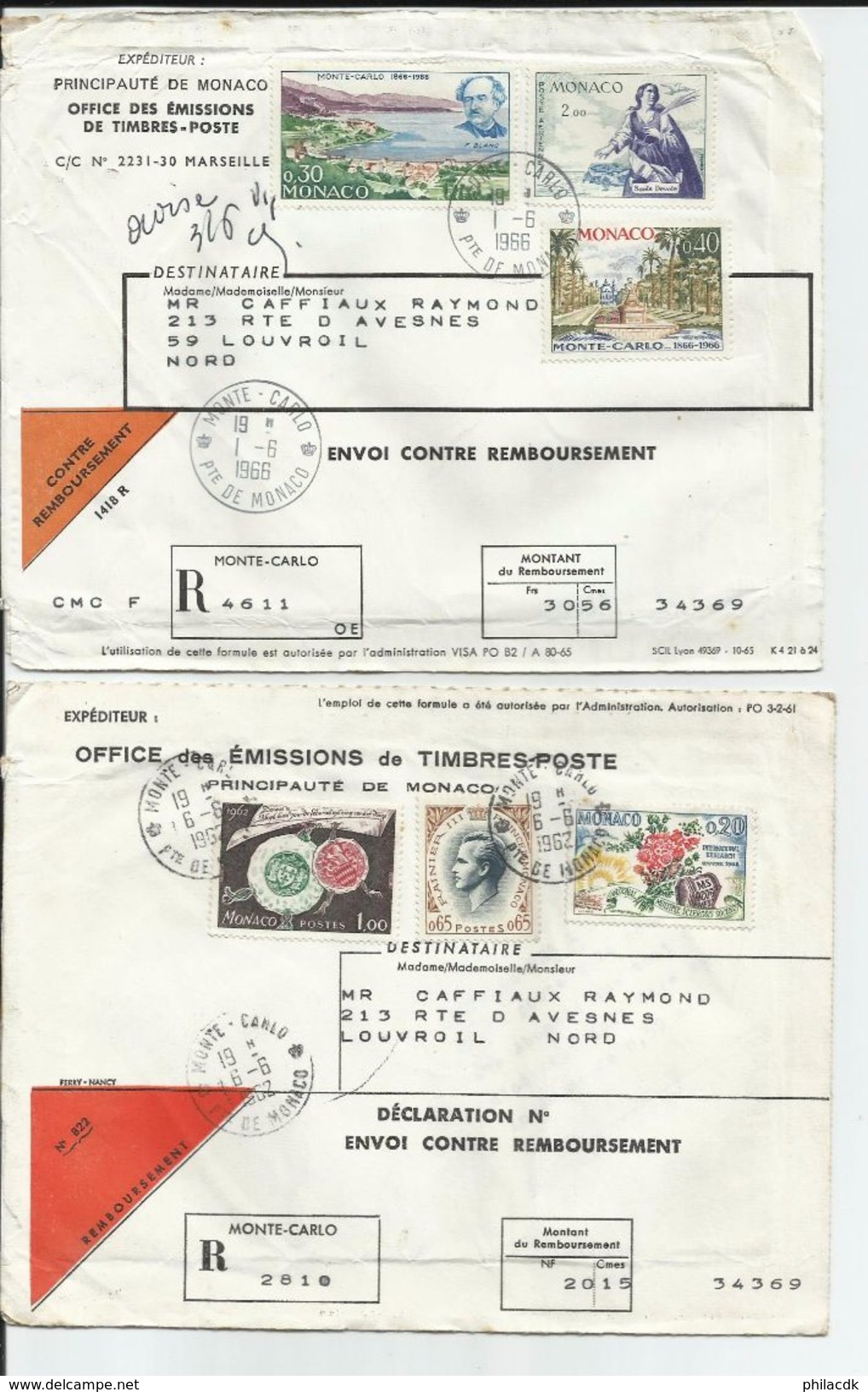 MONACO - RARE- DONT 1951-BEAU LOT D ENVELOPPES RECOMMANDEES ET 1ER JOUR/CARTES 1ER JOURS/ENTIERS - VOIR SCANNS