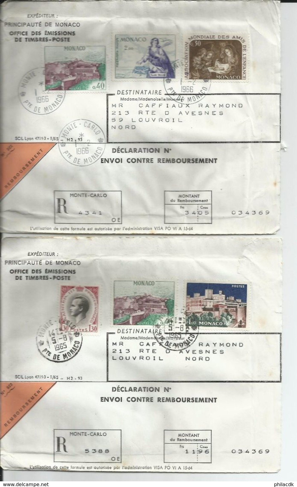 MONACO - RARE- DONT 1951-BEAU LOT D ENVELOPPES RECOMMANDEES ET 1ER JOUR/CARTES 1ER JOURS/ENTIERS - VOIR SCANNS