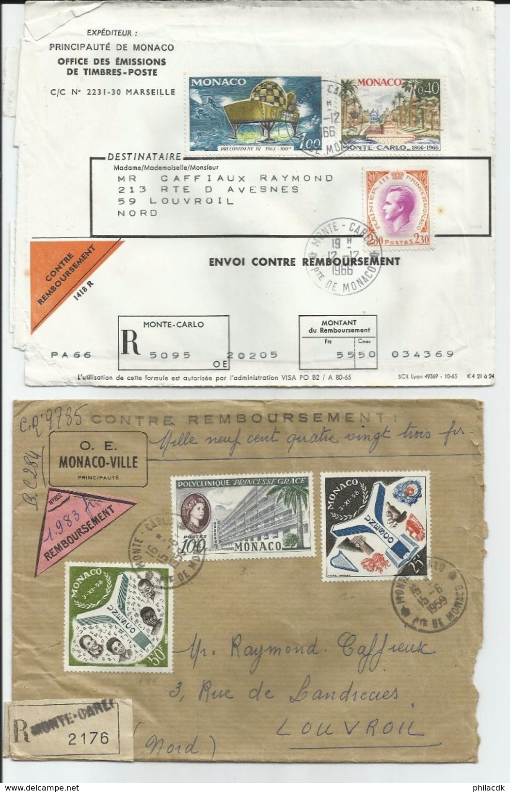 MONACO - RARE- DONT 1951-BEAU LOT D ENVELOPPES RECOMMANDEES ET 1ER JOUR/CARTES 1ER JOURS/ENTIERS - VOIR SCANNS