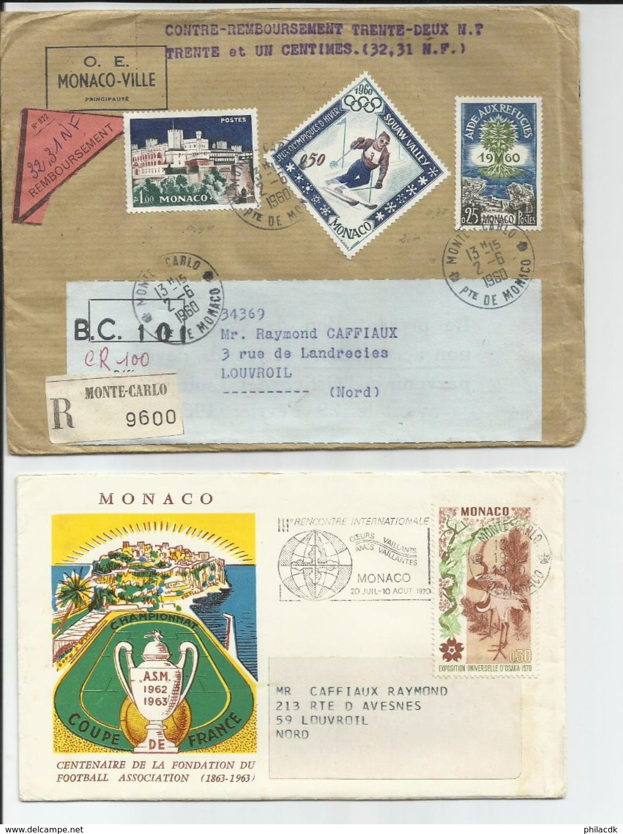 MONACO - RARE- DONT 1951-BEAU LOT D ENVELOPPES RECOMMANDEES ET 1ER JOUR/CARTES 1ER JOURS/ENTIERS - VOIR SCANNS