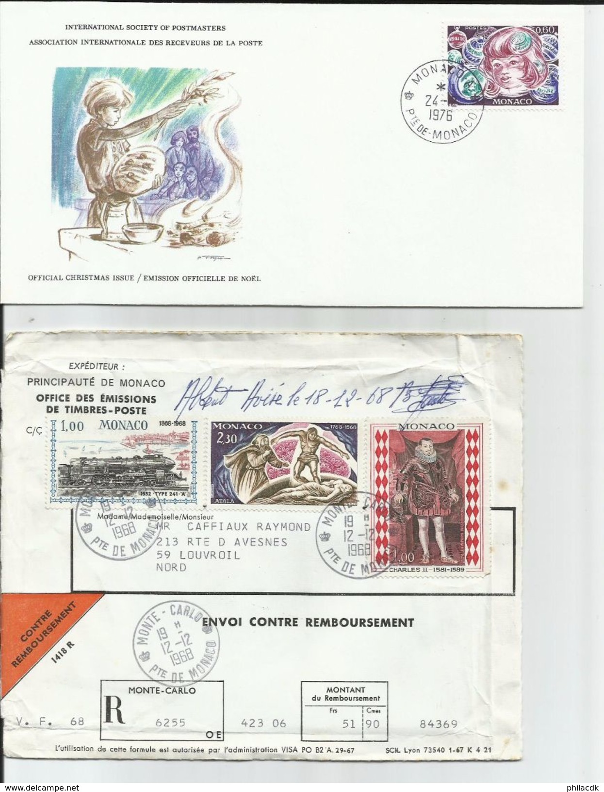 MONACO - RARE- DONT 1951-BEAU LOT D ENVELOPPES RECOMMANDEES ET 1ER JOUR/CARTES 1ER JOURS/ENTIERS - VOIR SCANNS