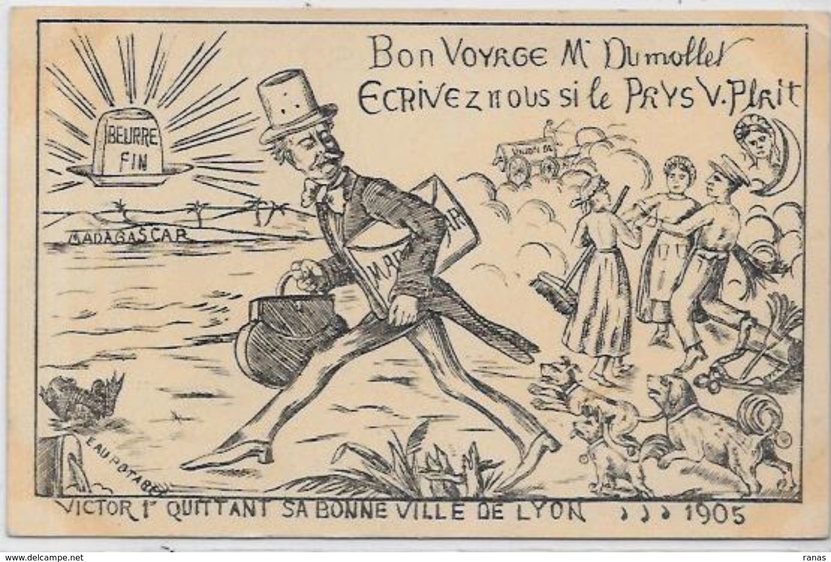 CPA Franc Maçonnerie Maçonnique Franc Maçon Madagascar Victor 1 Lyon Non Circulé - Philosophie & Pensées