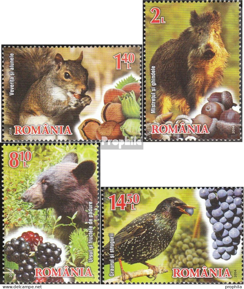 Rumänien 6861A-6864A (kompl.Ausg.) Postfrisch 2014 Früchte Und Fauna - Unused Stamps