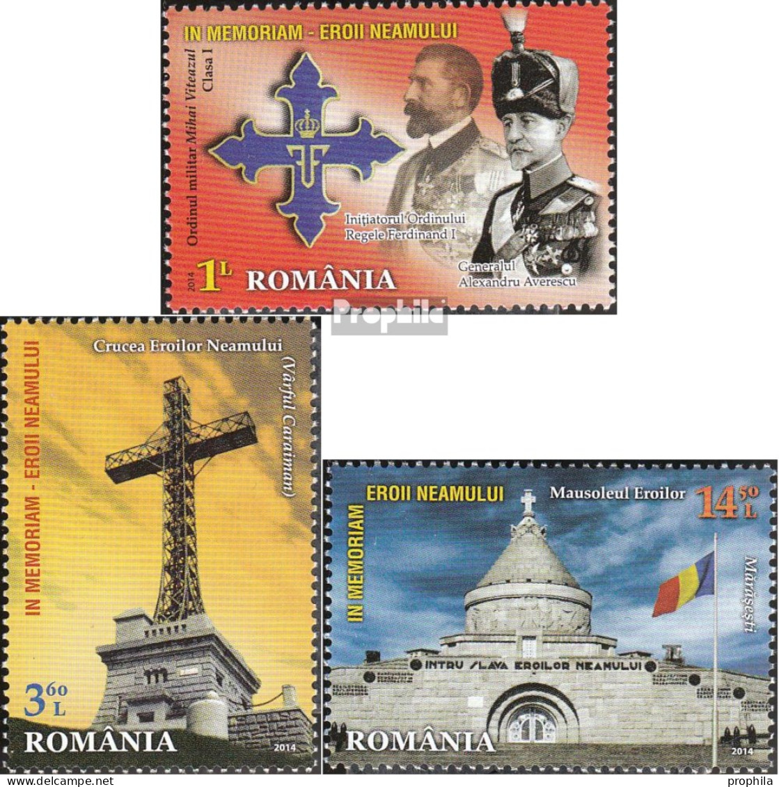 Rumänien 6840-6842 (kompl.Ausg.) Postfrisch 2014 Heldengedenken - Unused Stamps