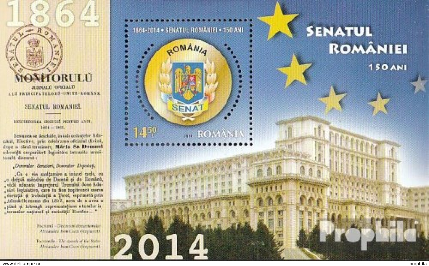 Rumänien Block593 (kompl.Ausg.) Postfrisch 2014 150 Jahre Senat - Unused Stamps