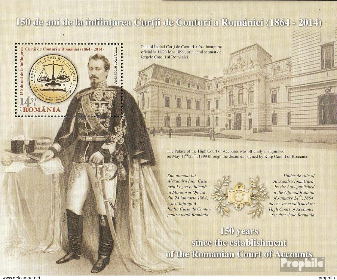 Rumänien Block591 (kompl.Ausg.) Postfrisch 2014 Rechnungshof - Unused Stamps