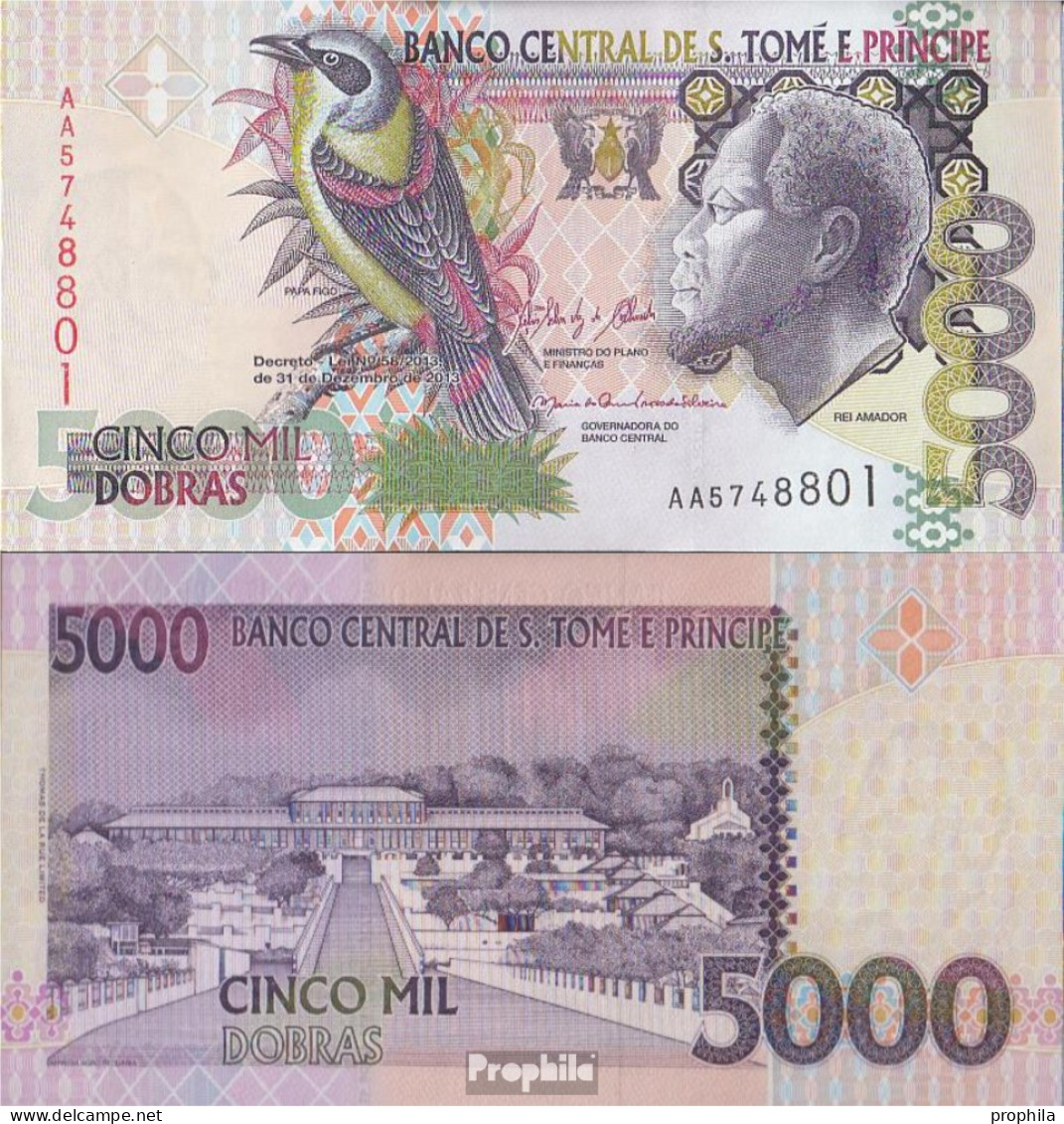 Sao Tome E Principe Pick-Nr: 65d Bankfrisch 2013 5.000 Dobras - Sao Tome And Principe