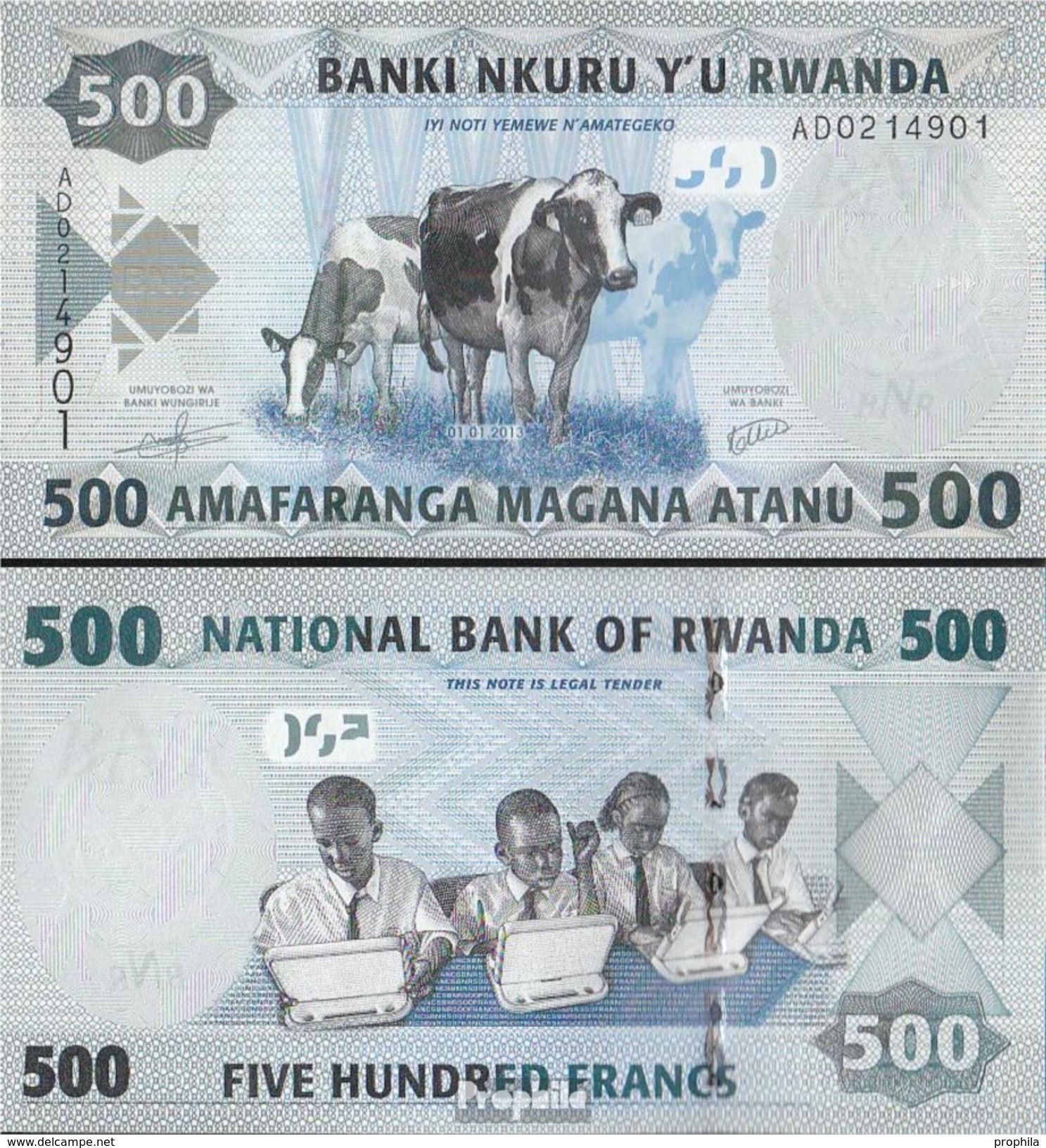 Ruanda Pick-Nr: 38 Bankfrisch 2013 500 Francs - Ruanda