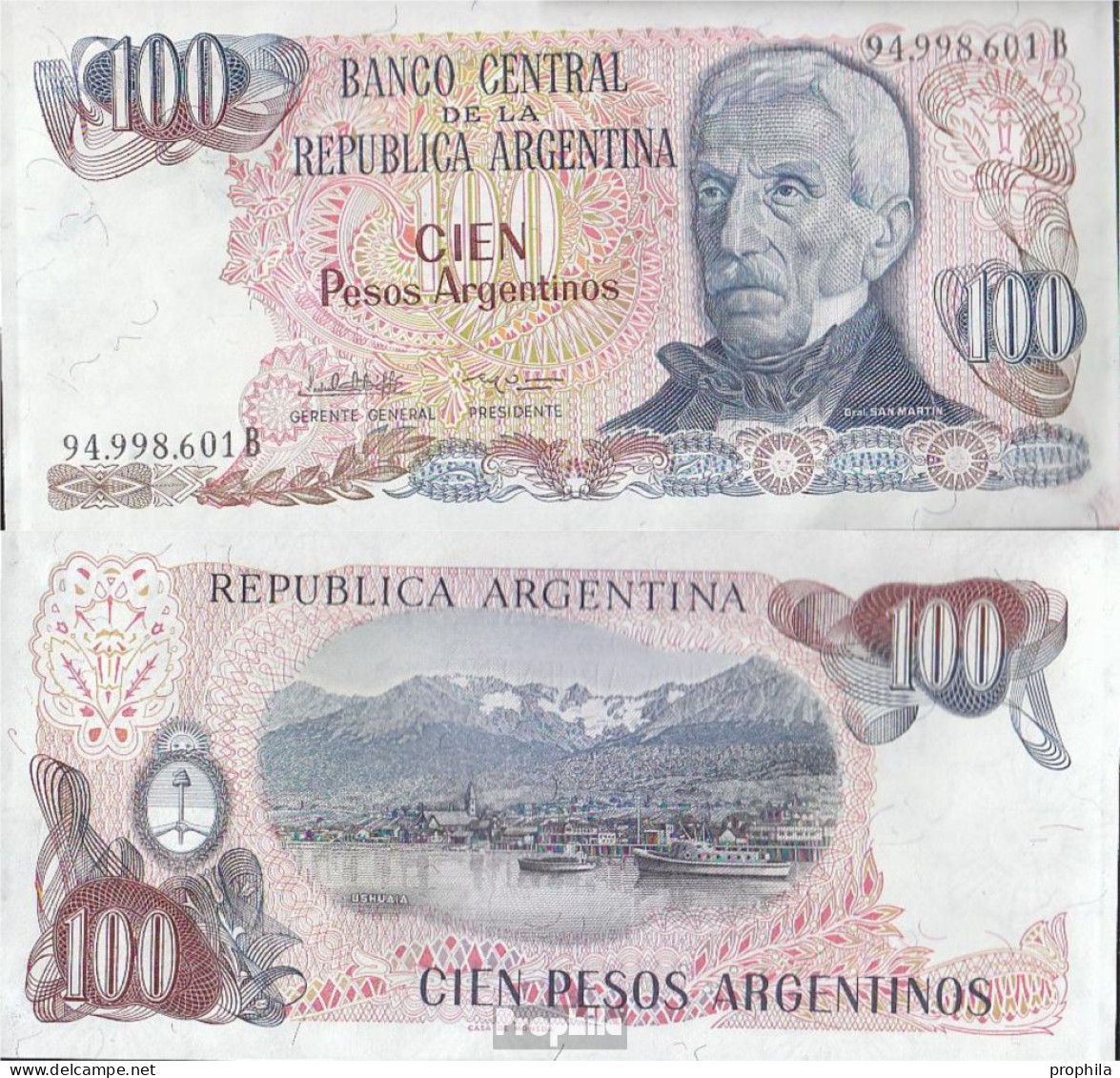 Argentinien Pick-Nr: 315a Bankfrisch 1983 100 Pesos Argentinos - Argentina