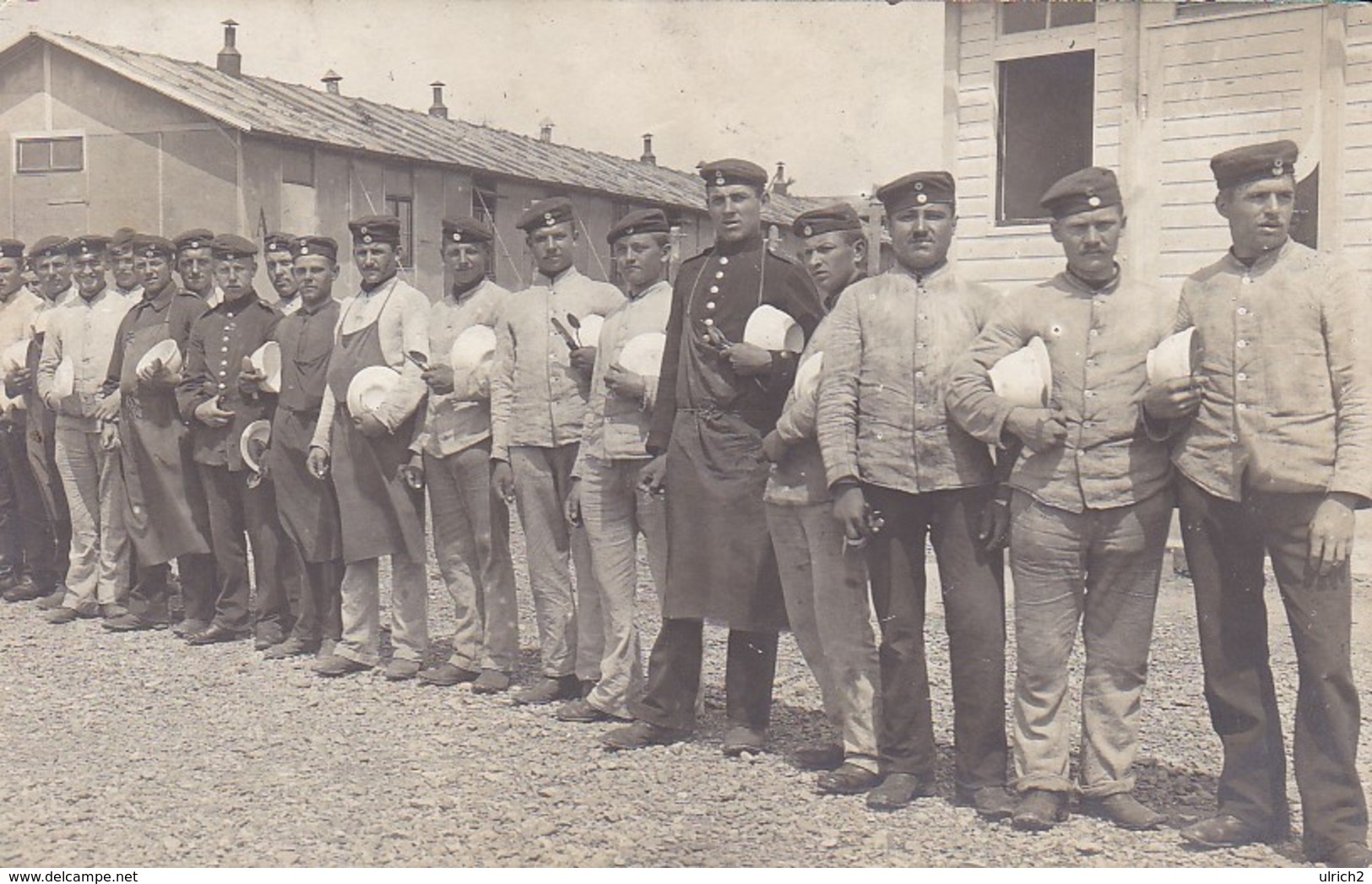 AK Foto Gruppe Deutsche Soldaten Mit Essgeschirr - Atelier Hiller, Truppenübungsplatz Hammelburg - 1905 (31651) - Guerra 1914-18