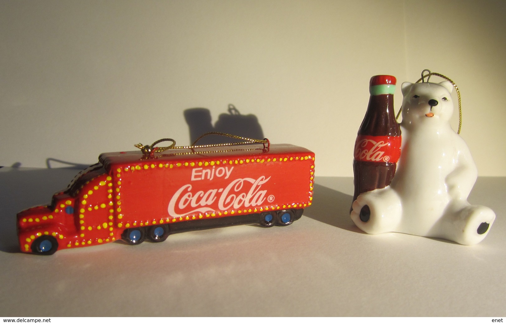 Coca-Cola Kerstboomversiering - Truck + IJsbeer - In Porcelein - Autres & Non Classés