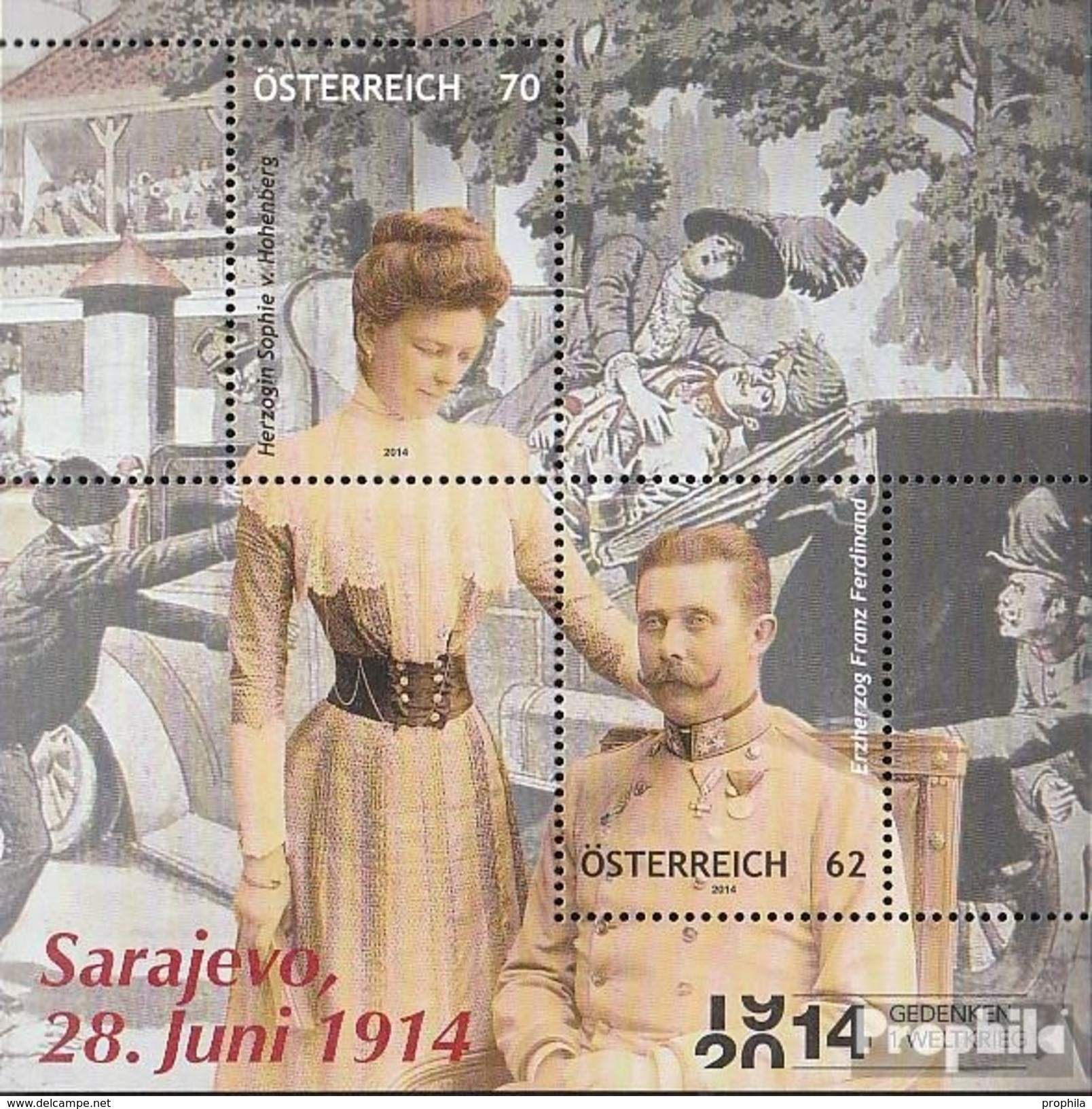 Österreich Block80 (kompl.Ausg.) FDC 2014 Sarajewo - FDC