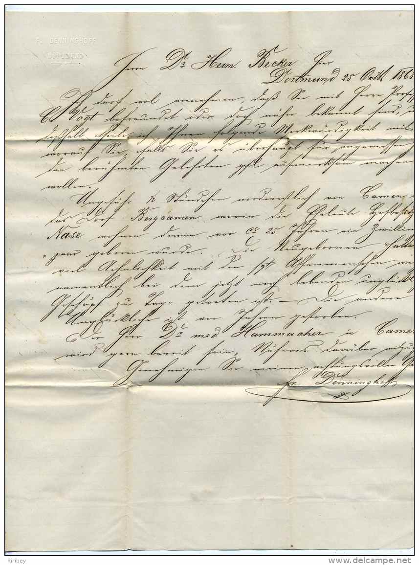 Paire YT N°1  Confédération De L'allemagne Du Nord  Sur Lettre De Dortmund / 1868 / RR - Brieven En Documenten