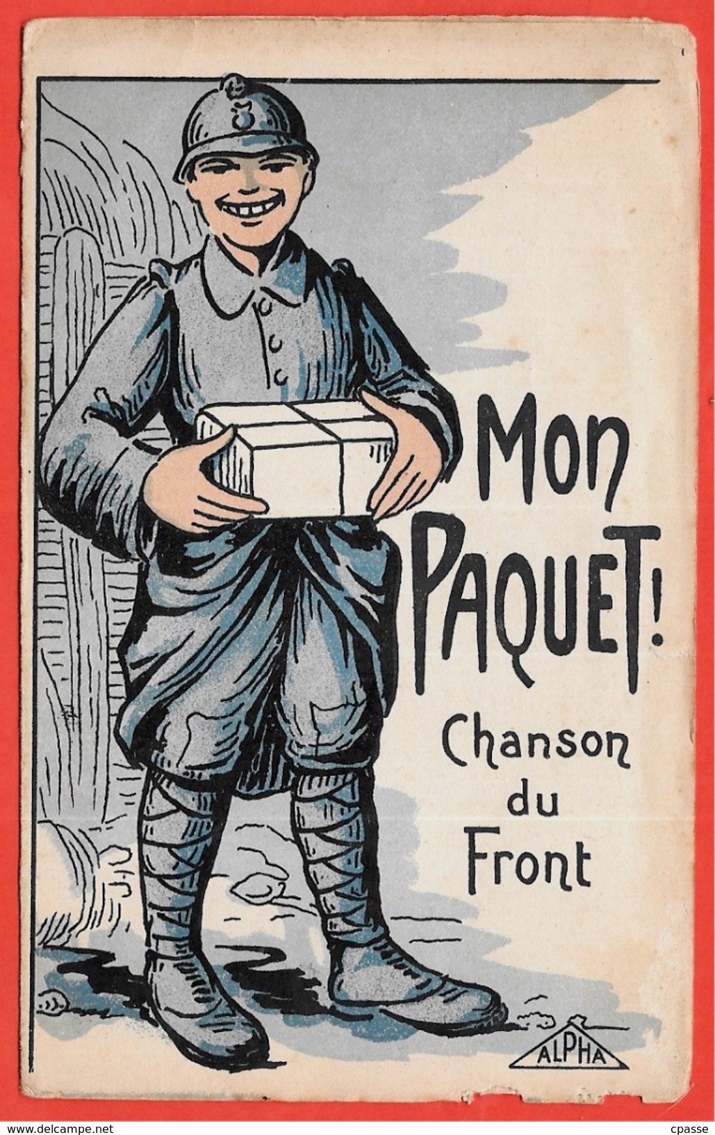 En L'état CPA Ouvrante Humour Militaire Pendant La Guerre 1914-1918 "Mon Paquet" Chanson Du Front - Guerre 1914-18