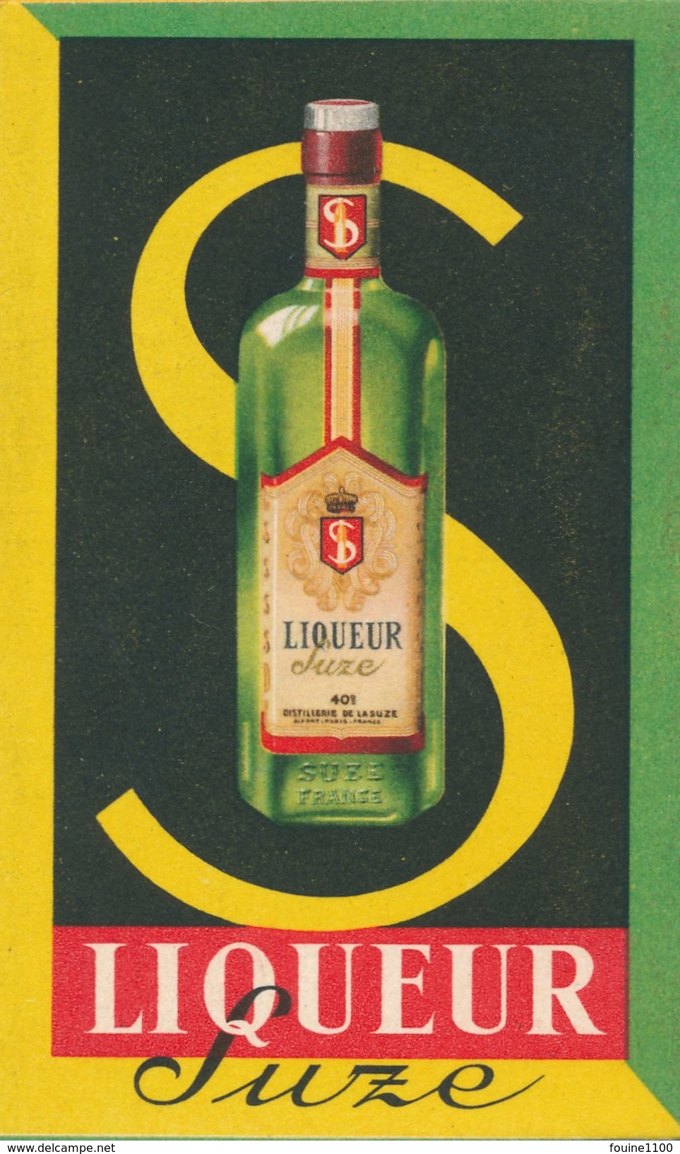 Petit Calendrier Format Déplié 14 X 11,5 Cm LIQUEUR SUZE ( Alcool ) Année 1954 - Small : 1941-60