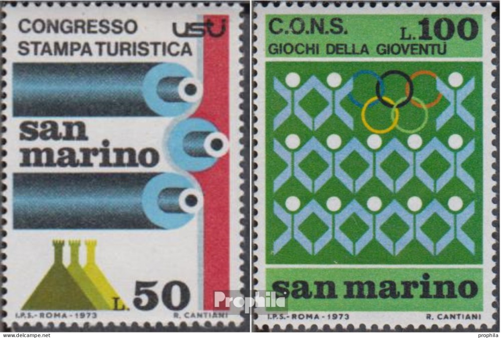 San Marino 1027,1028 (kompl.Ausg.) Postfrisch 1973 Presse, Sport - Ungebraucht