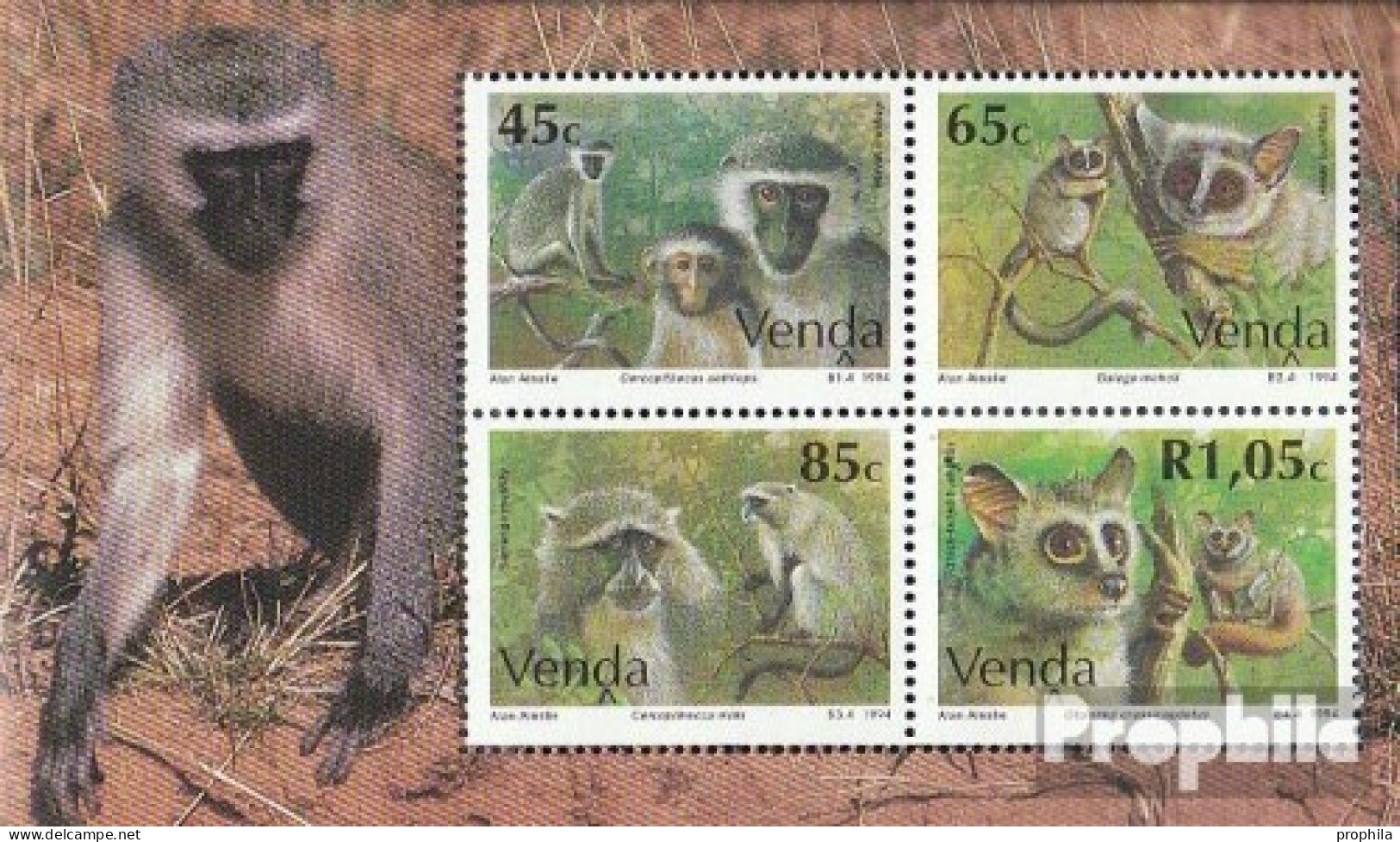 Südafrika - Venda Block12 (kompl.Ausg.) Postfrisch 1994 Affen - Venda