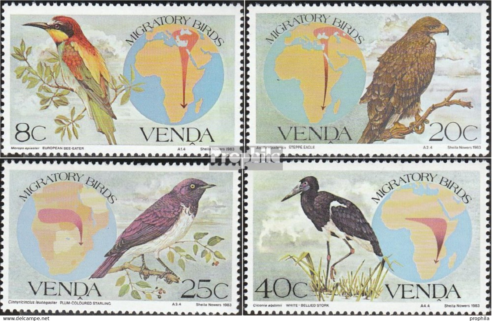 Südafrika - Venda 70-73 (kompl.Ausg.) Postfrisch 1983 Zugvögel - Venda