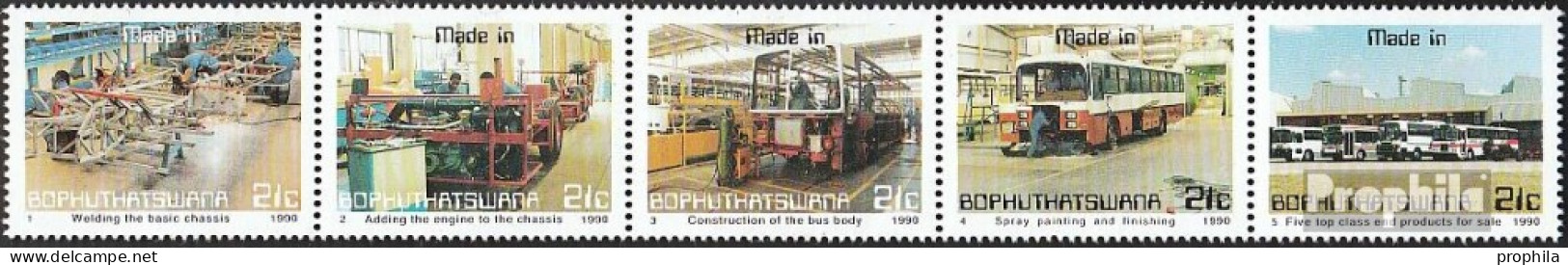 Bophuthatswana 243-247 Fünferstreifen (kompl.Ausg.) Postfrisch 1990 Freimarken: Industrie - Ohne Zuordnung