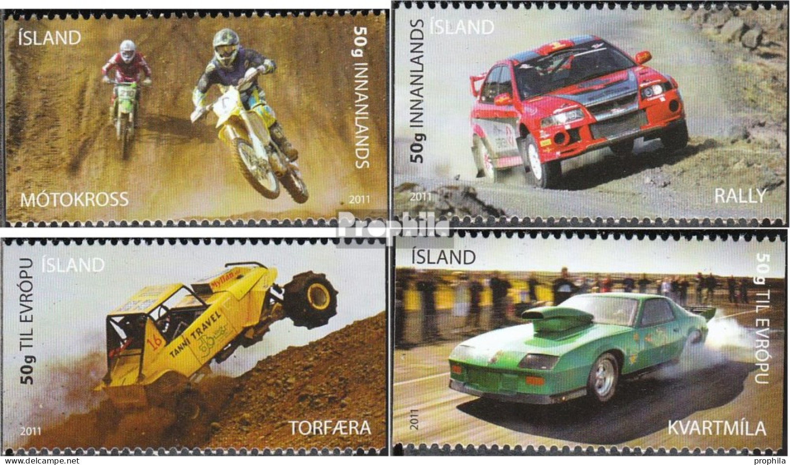 Island 1310-1313 (kompl.Ausg.) Postfrisch 2011 Motorsport - Ungebraucht