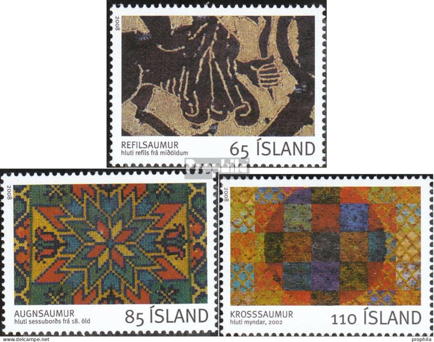 Island 1191-1193 (kompl.Ausg.) Postfrisch 2008 Kunst - Nuovi