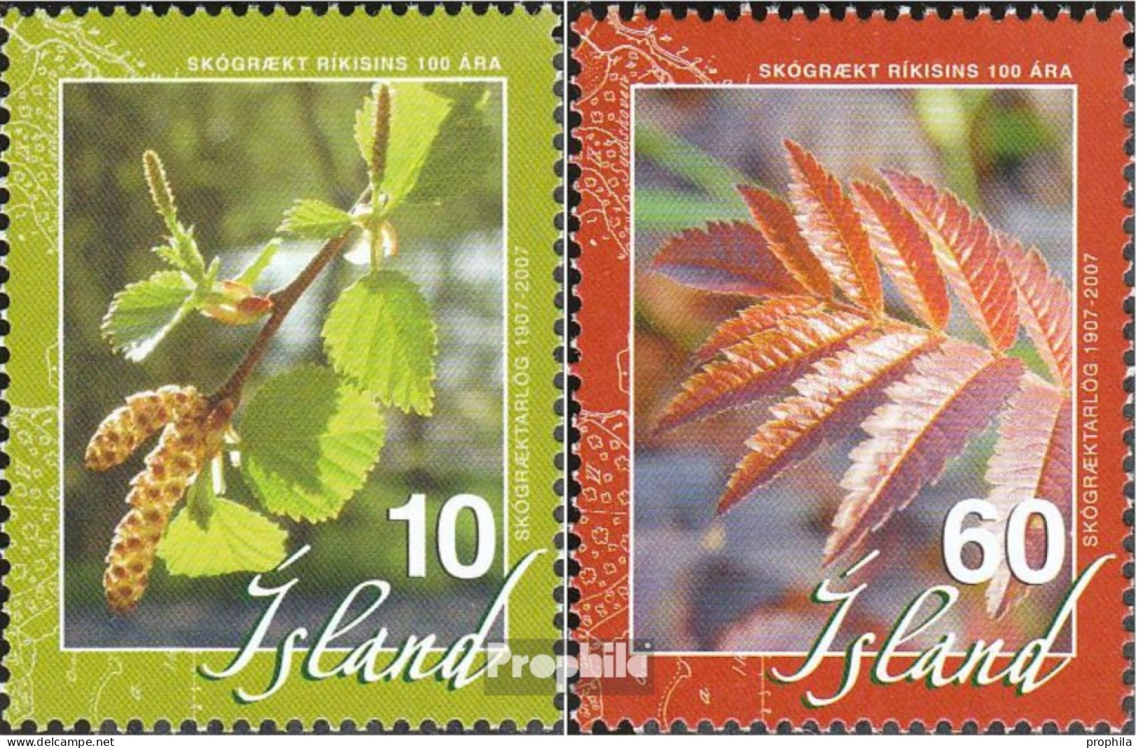 Island 1155A-1156A (kompl.Ausg.) Postfrisch 2007 Aufforstung - Unused Stamps