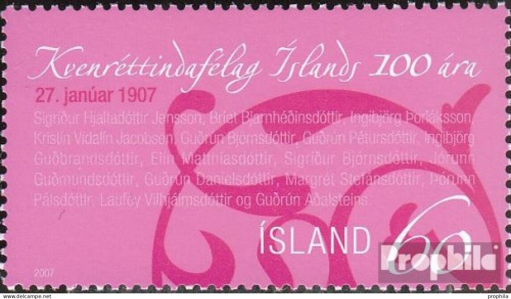 Island 1151 (kompl.Ausg.) Postfrisch 2007 Frauenrechte - Nuovi