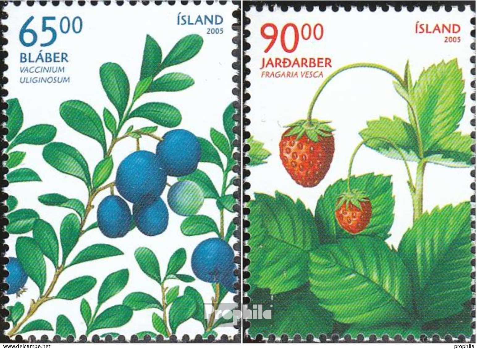 Island 1106-1107 (kompl.Ausg.) Postfrisch 2005 Beeren - Unused Stamps