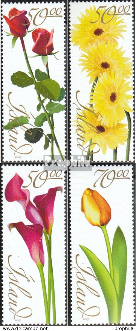 Island 1089-1092 (kompl.Ausg.) Postfrisch 2005 Blumen - Ungebraucht