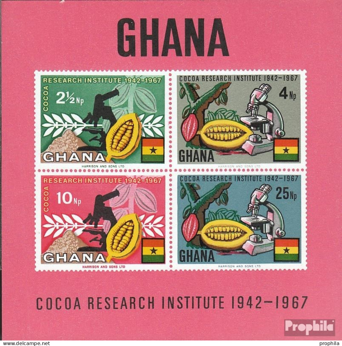 Ghana Block30 (kompl.Ausg.) Postfrisch 1968 Kakao - Ghana (1957-...)