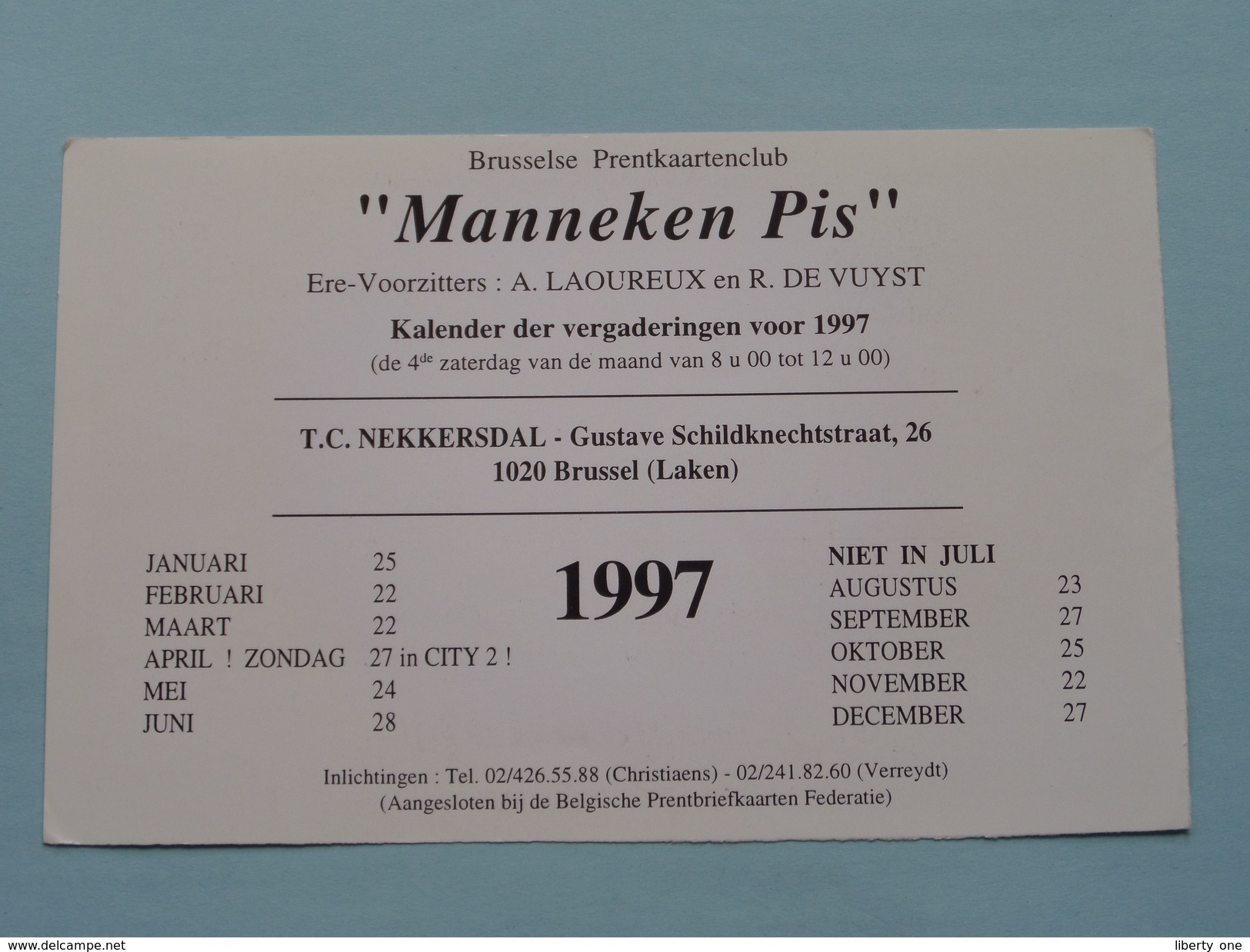 " MANNEKEN PIS " ( A. Laoureux & R. De Vuyst ) Brussel - Anno 1997 ( Zie Foto Details ) Copy !! - Bolsas Y Salón Para Coleccionistas