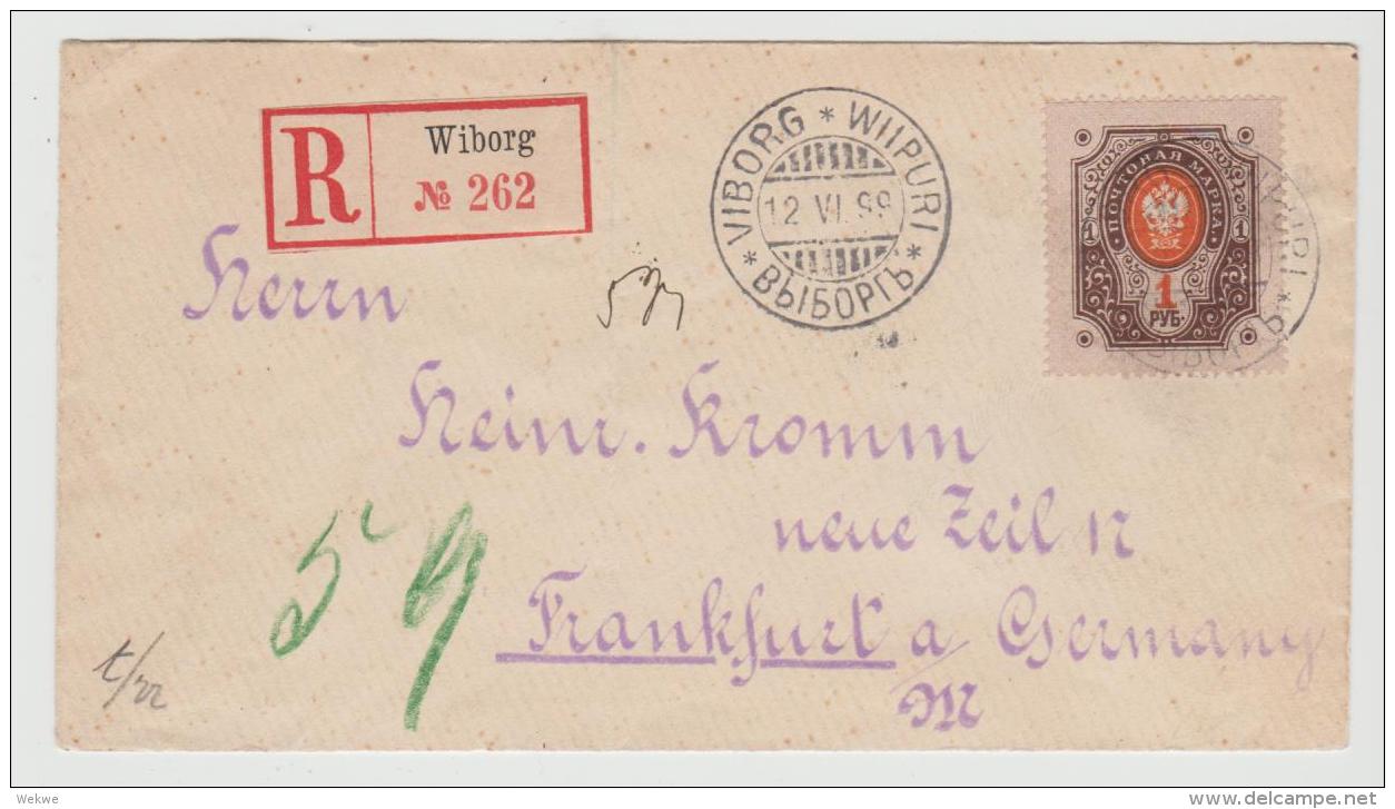 FS049 / FINNLAND -  Facit 45 / Mi.Nr. 45.Mit Russischen Stempel 12.5.99 Ex  Viborg, Einschreiben. - Briefe U. Dokumente