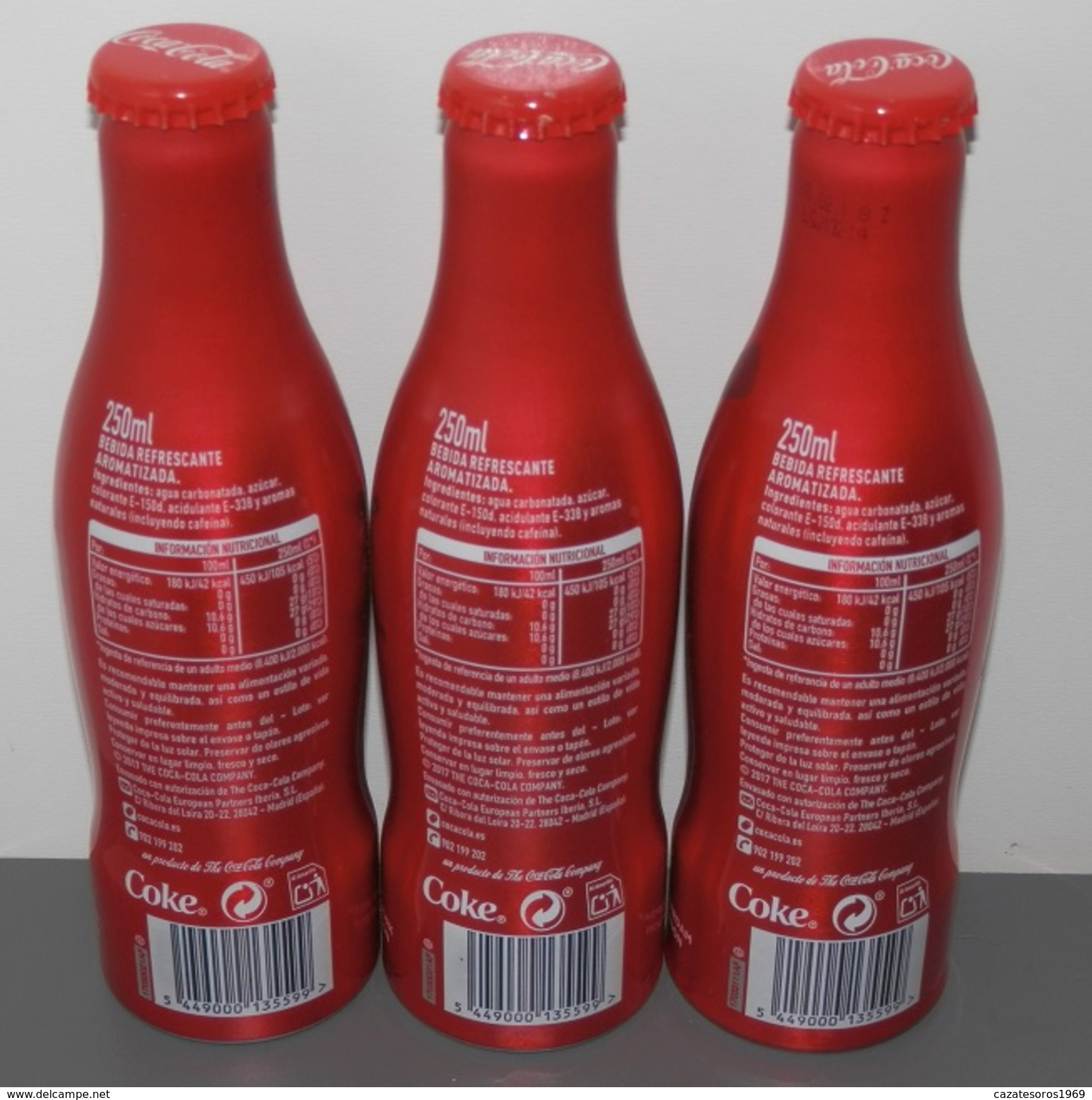 COCA-COLA SERIE  COMPLETE DE 3 BOUTEILLES DE SPAIN - Limonade