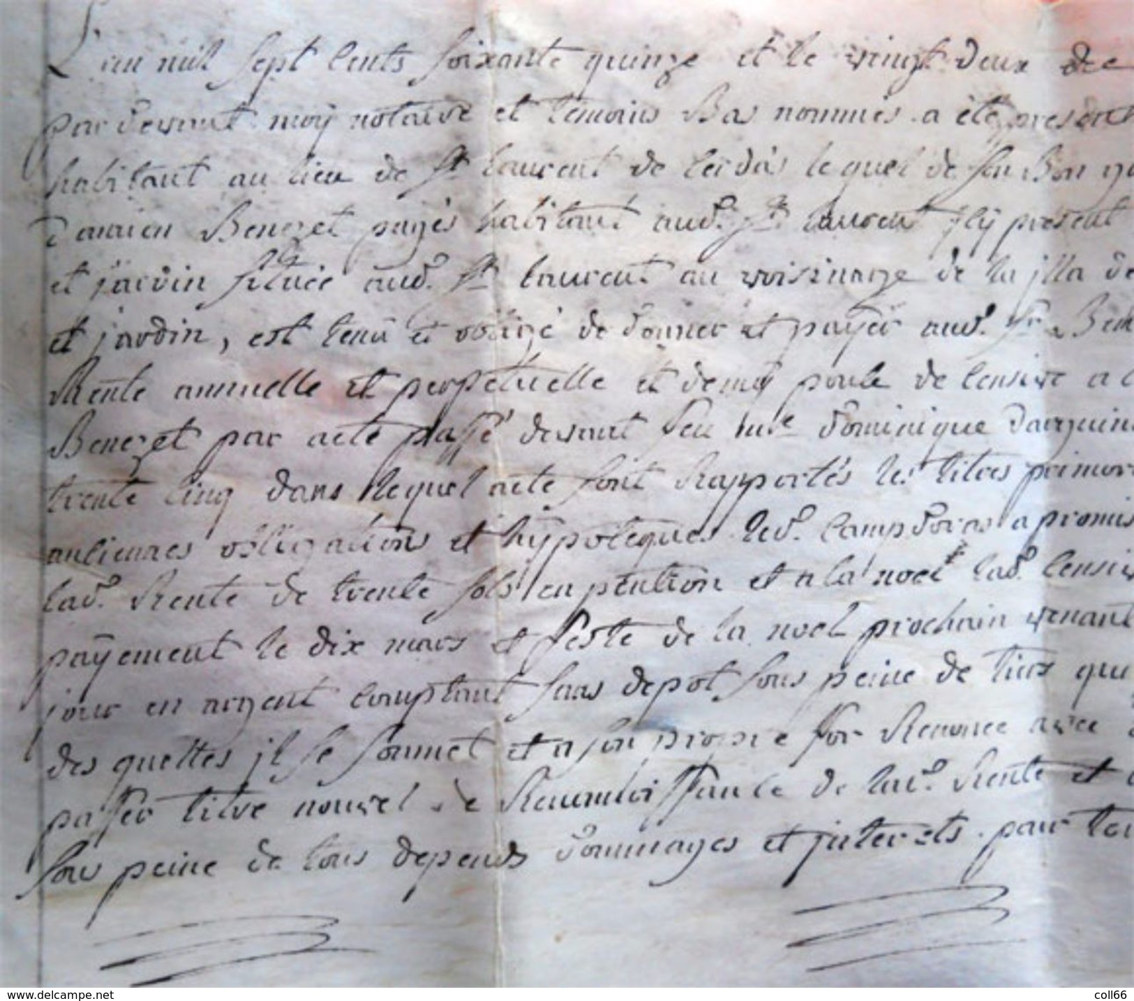 1775 RARE Généralité Roussillon 12 Sols Sur Parchemin Vélin Arles St Laurent Cerdans Catalunya Nord 66 - Matasellos Generales