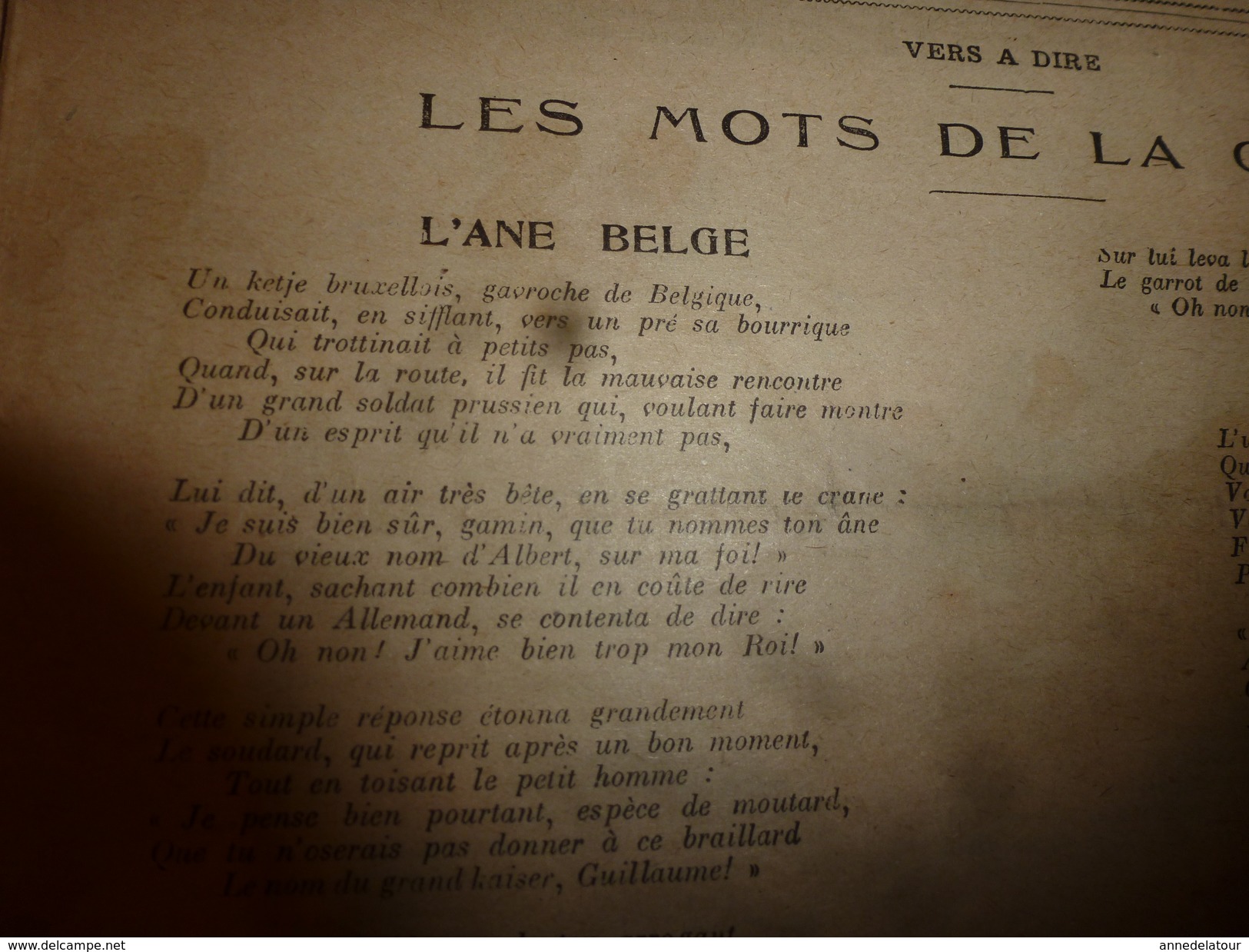1918 L'ÂNE BELGE Un Ketje Bruxellois,Gavroche De Belgique, Conduisait En Sifflant Vers Un Pré Sa Bourrique Etc LSDS - La Semaine De Suzette