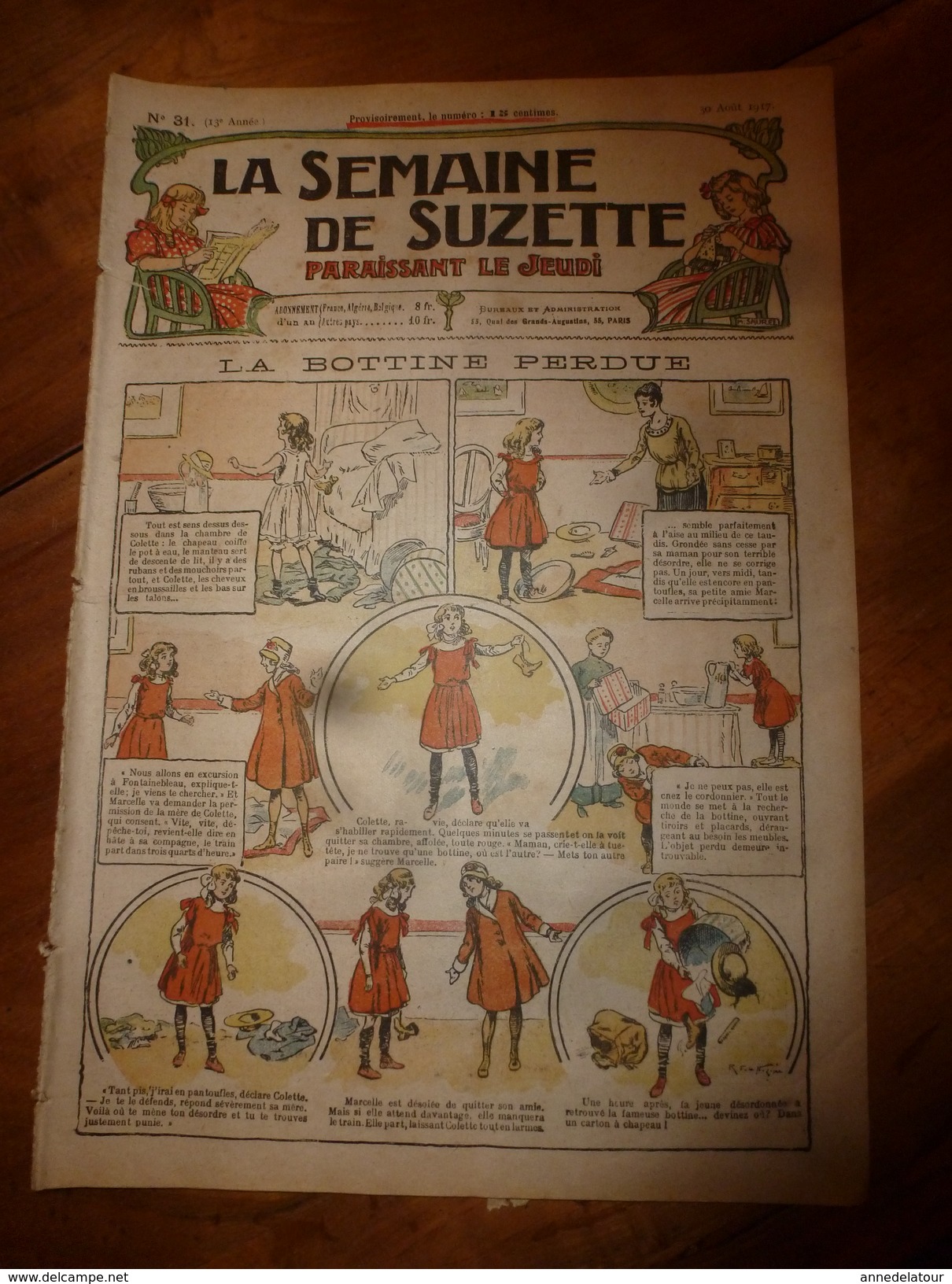 1917 La Bottine Perdue; Les 3 Volontés De La Petite Princesse; Le Bon Jardinier; Etc  LSDS - La Semaine De Suzette