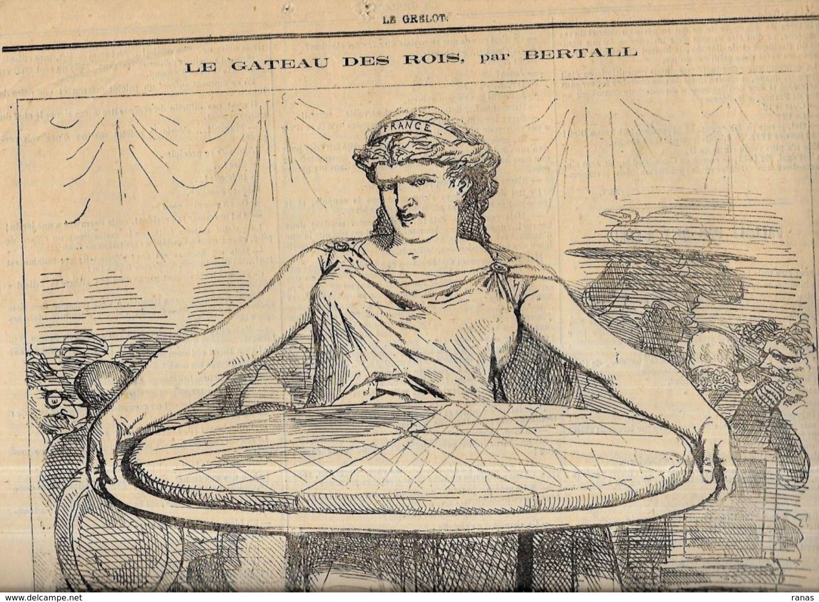 Revue Le Grelot 1872 épiphanie Galette Gateau Des Rois Fève Alfred Le Petit Bertall - Revues Anciennes - Avant 1900