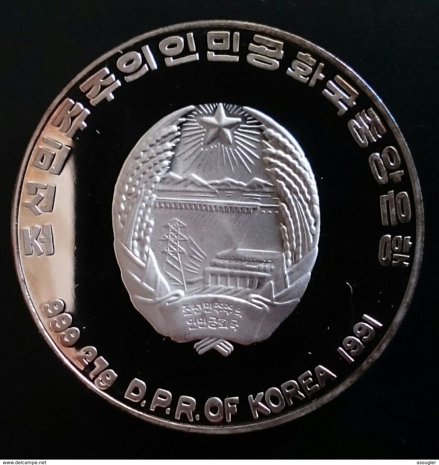 NORTH KOREA 500 WON 1991 SILVER PROOF "Olympic Games 1992"  Free Shipping Via Registered Air Mail - Korea (Nord-)