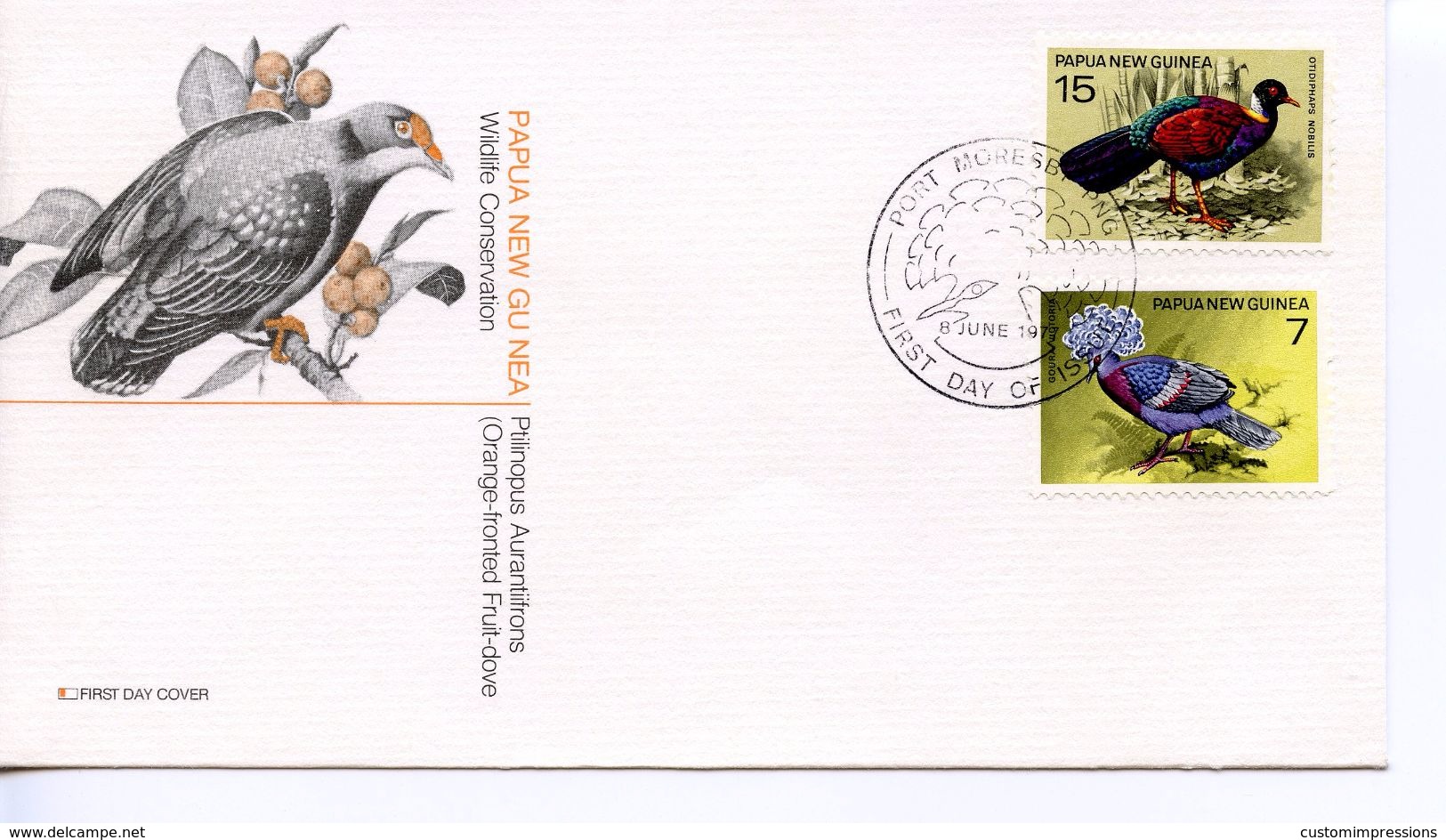 PAPUA NEW GUINEA -  1977 FAUNA CONSERVATION  -  BIRDS    FDC1208 - Papua New Guinea