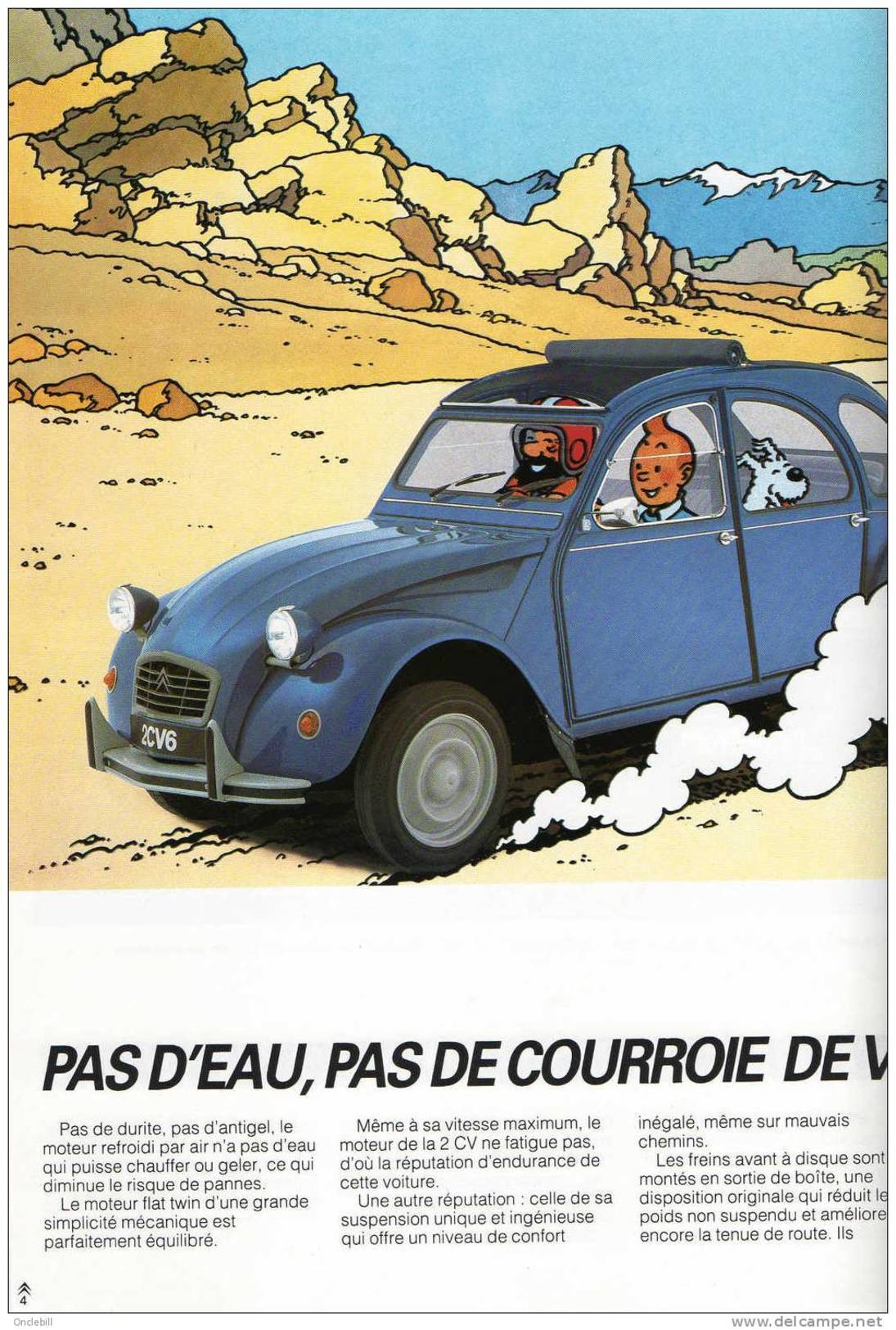 TINTIN Les Aventures De La 2 CV Brochure Publicitaire Citroen 8 Pages 1985 Publicité 2CV Format 21x27 état Superbe - Tim Und Struppi