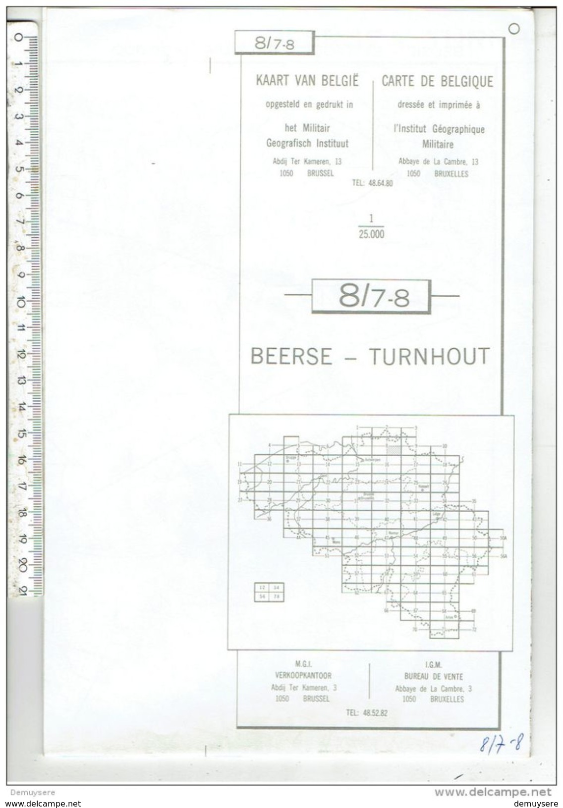 Belgique L'institut Geographique Militaire - Belgie Militair Geografisch Instituut - 8/7-8 Beerse - Turnhout - Topographical Maps