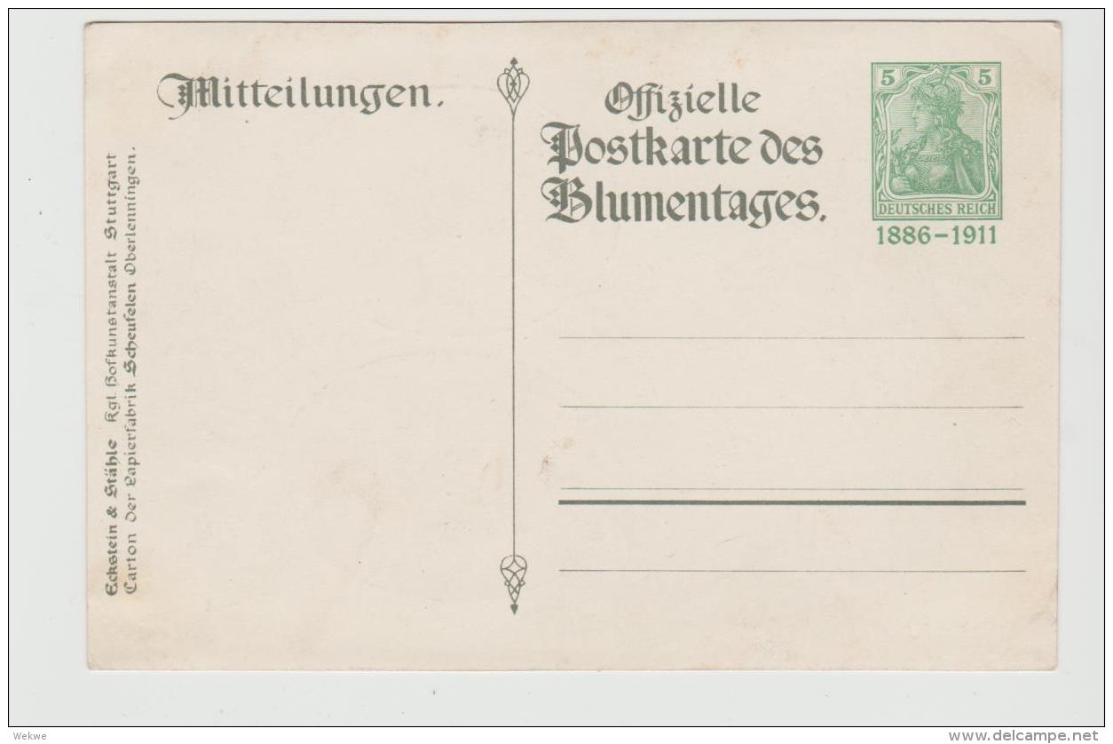 WTB137 / WÜRTTEMBERG  Silberhochzeit. Württ. Königspaar 1911, Sonderkarte Mit Nelken - Postwaardestukken