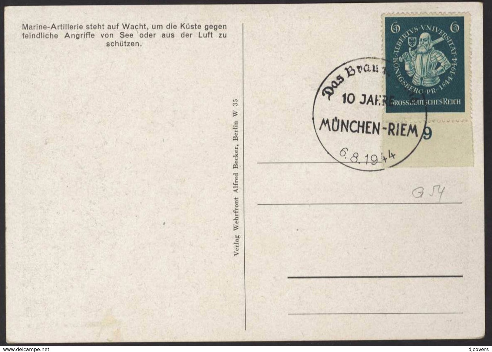 Germany 1944 Munich Military Propaganda Picture Postcard  Ah.g54 - Briefe U. Dokumente