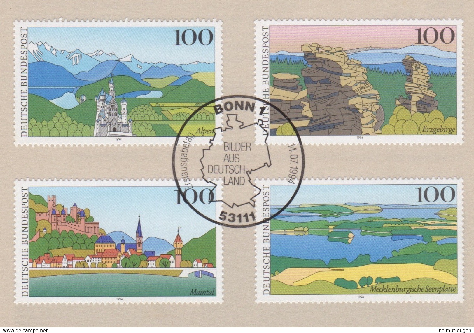 MiNr. 1742 - 1745 Deutschland Bundesrepublik Deutschland       1994, 14. Juli. Bilder Aus Deutschland (II). - 1991-2000