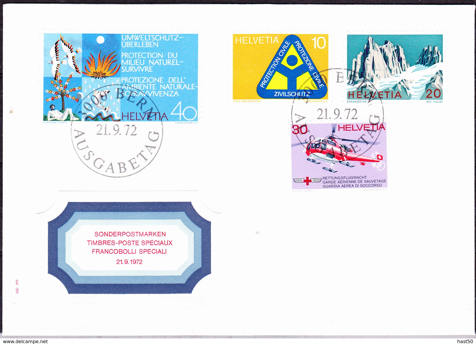 Schweiz Switzerland Suisse - Jahresereignisse (MiNr: 975/8) 1972 - FDC - FDC