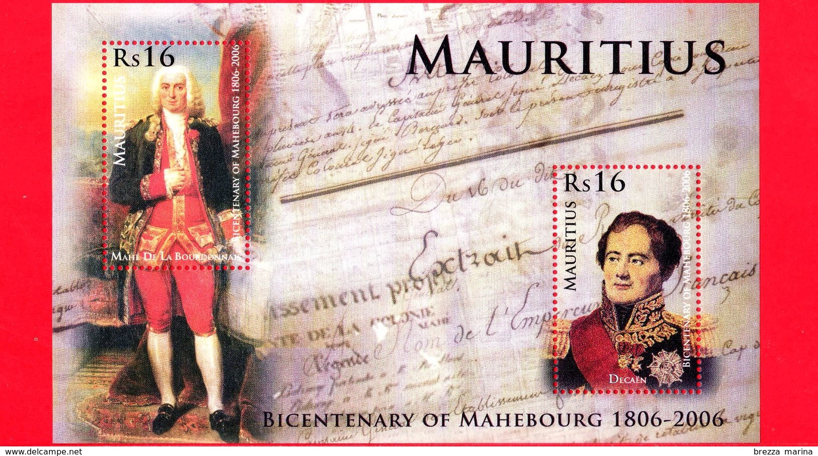 Nuovo - MNH - MAURITIUS - 2006 - 200 Anni Della Città Di Mahebourg - Foglietto - 16 + 16 - Mauritius (1968-...)